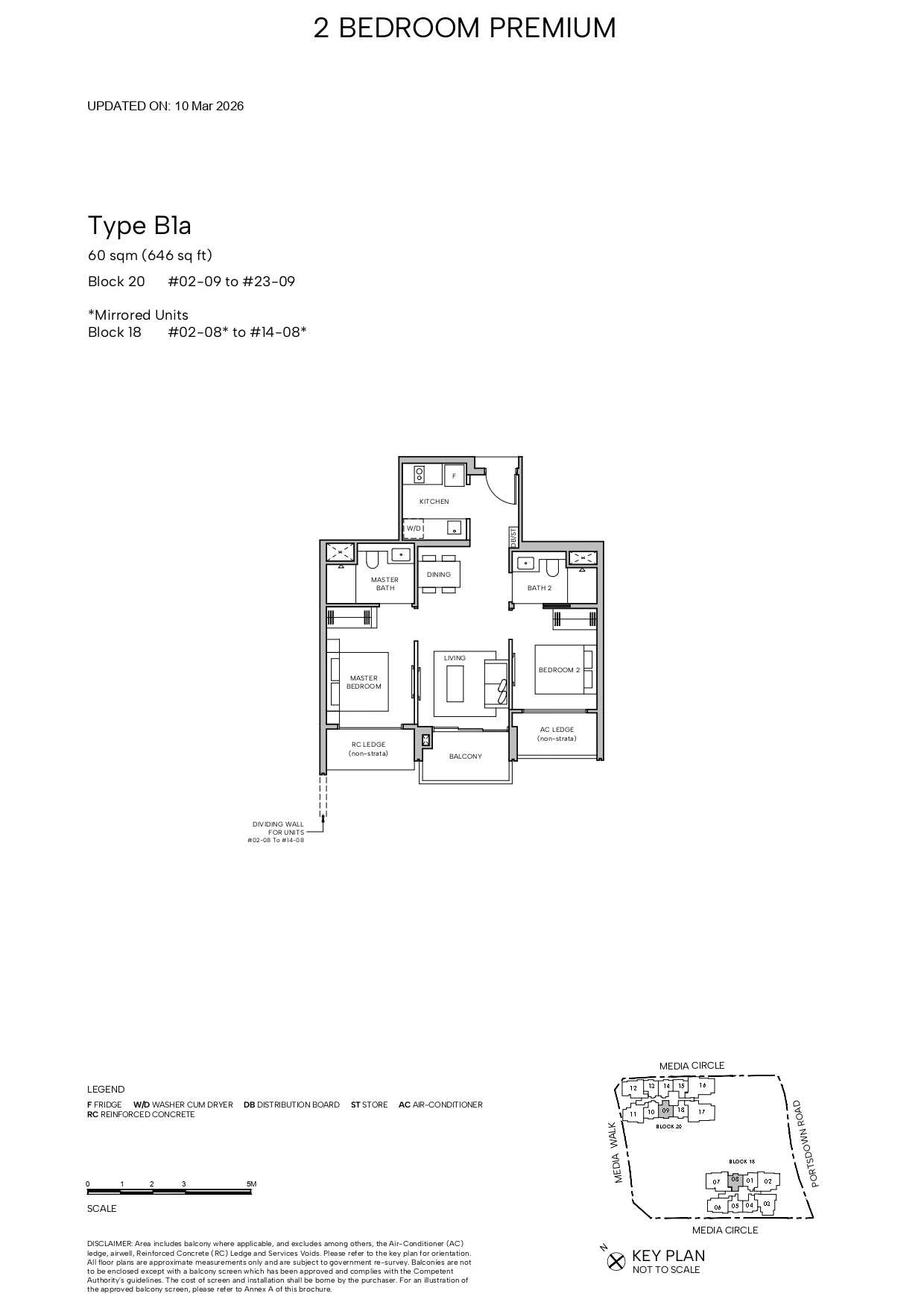Hudson Place Residences 2 Bedroom Floor Plan 1